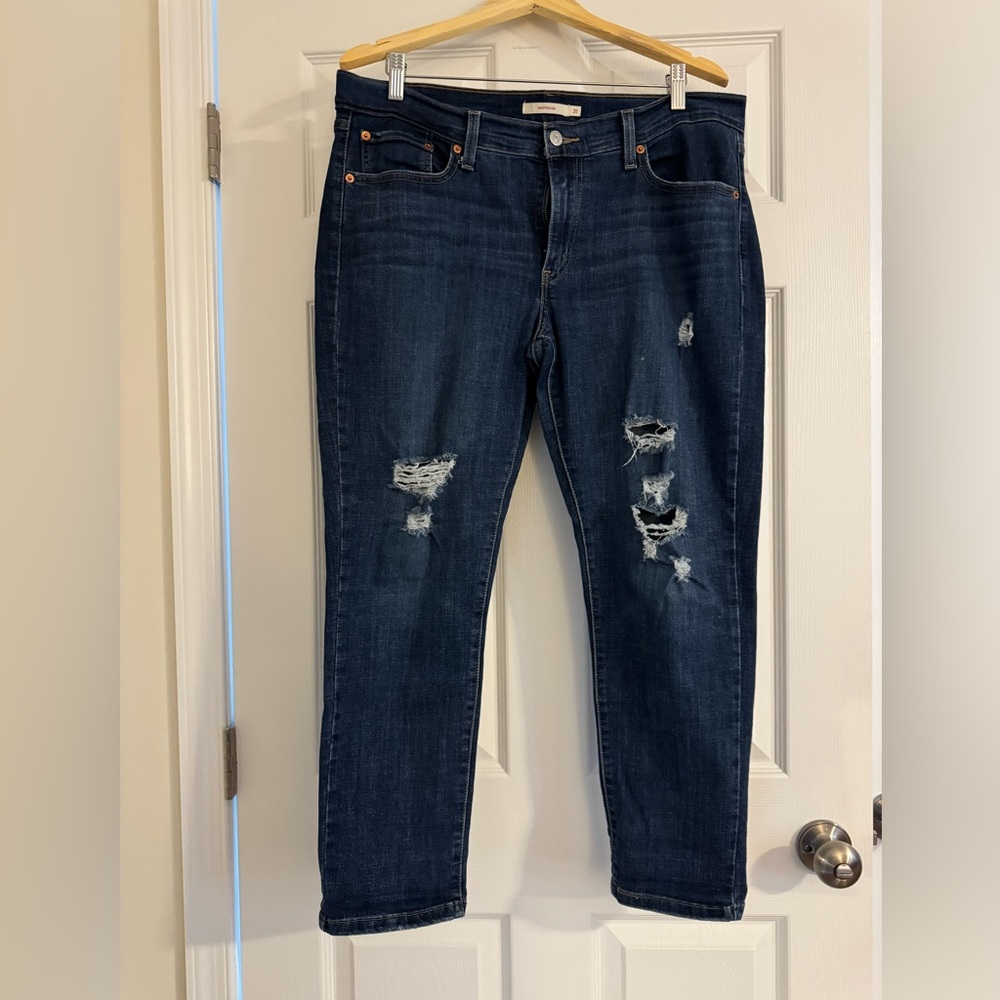 Levi Women's Distressed Blue Jeans
